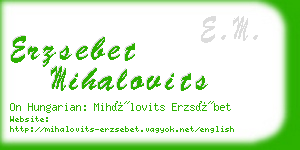 erzsebet mihalovits business card